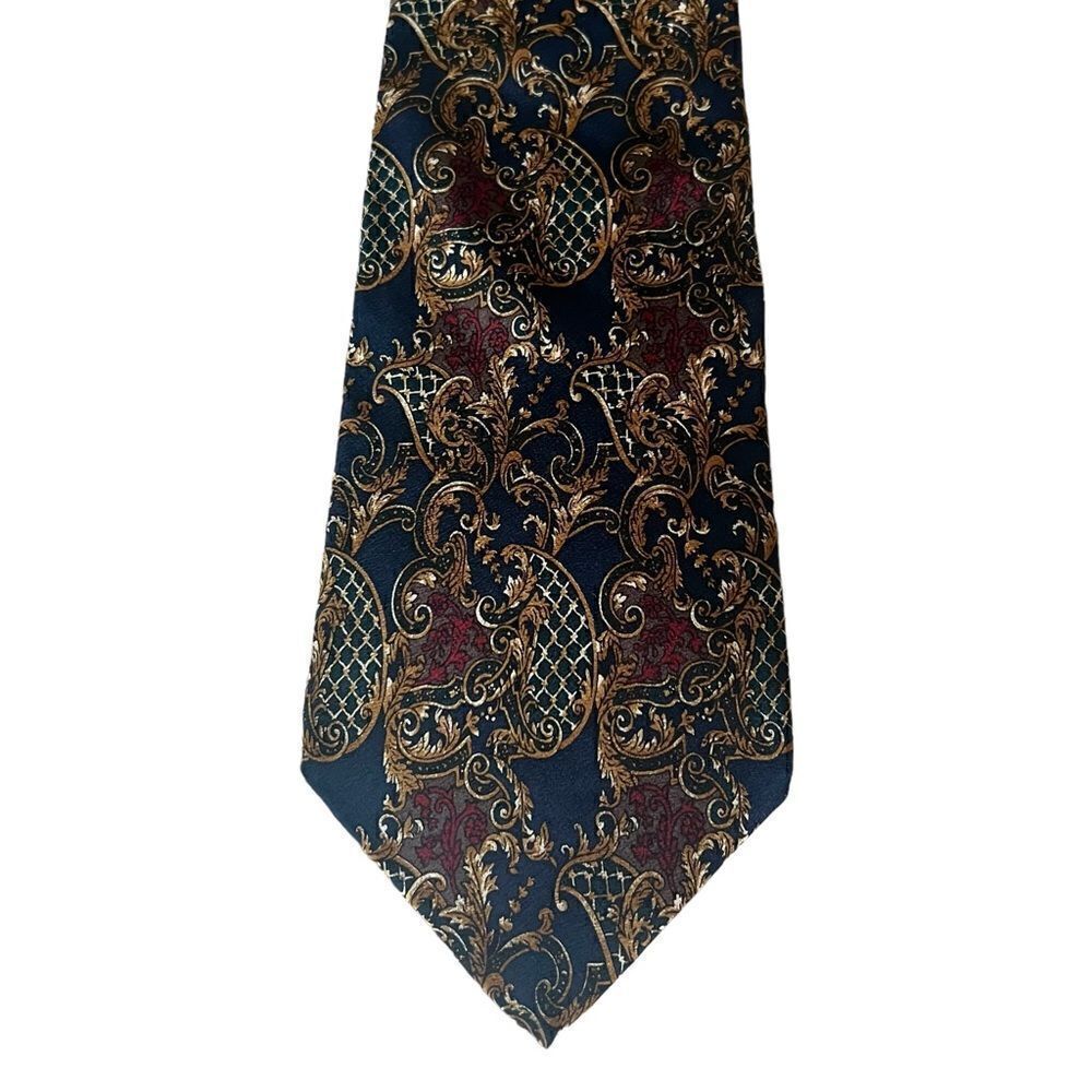 Vintage Metropolitan Museum of Art Silk Tie Rococo Style Black Gold
